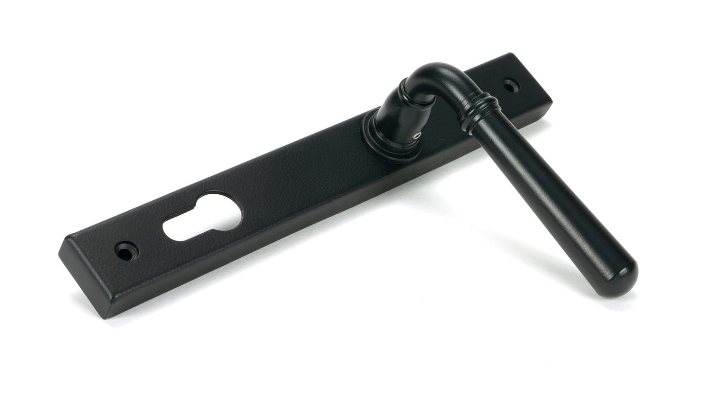 Newbury Slimline Lever Espag. Lock Set | Matt Black- From The Anvil