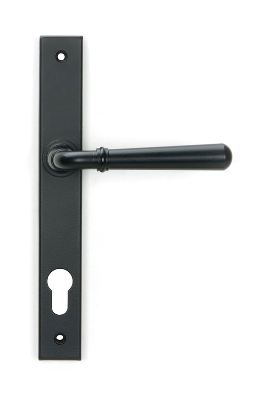 Newbury Slimline Lever Espag. Lock Set | Matt Black- From The Anvil