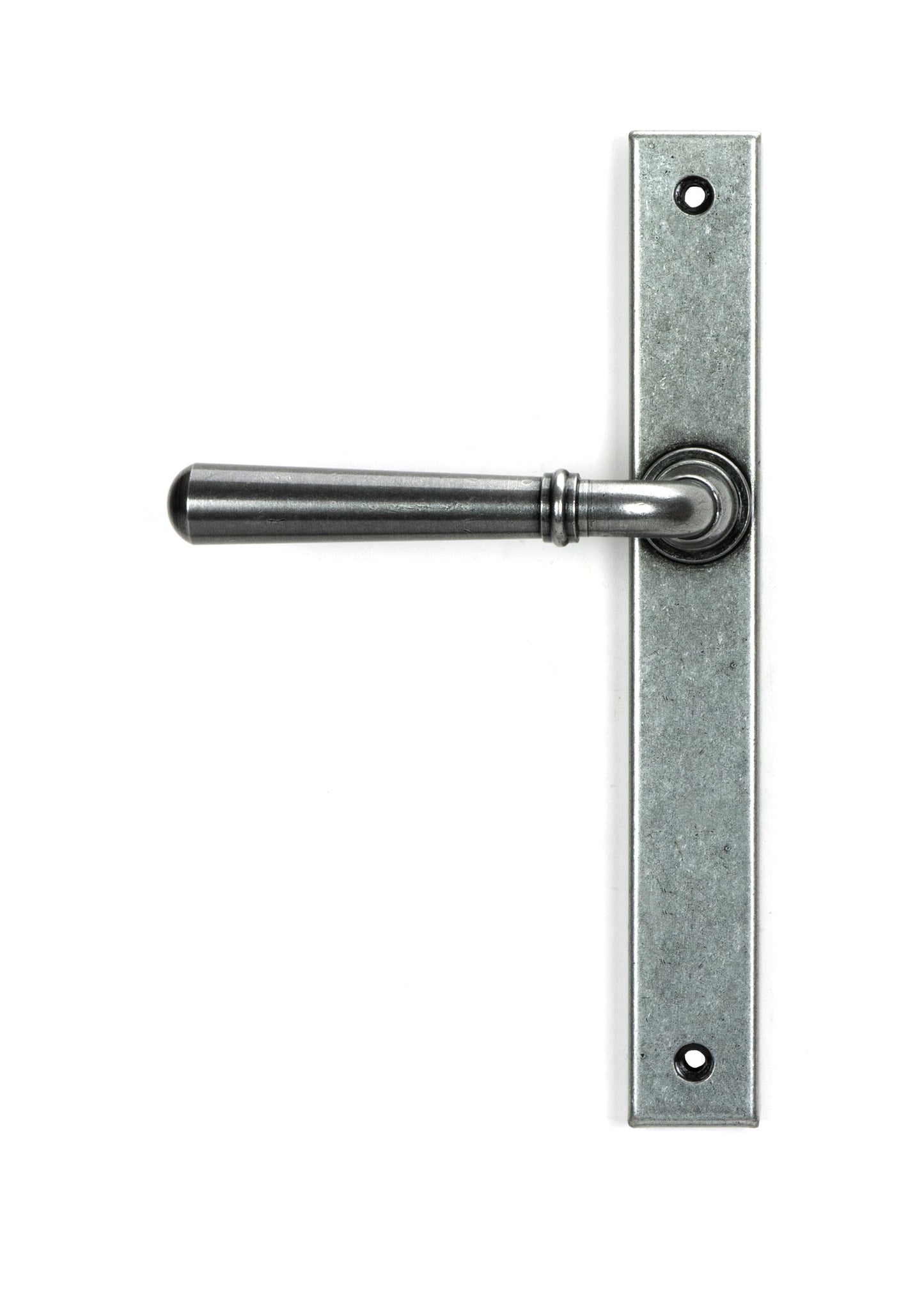 Newbury Slimline Lever Espag. Lock Set | Pewter Patina - From The Anvil
