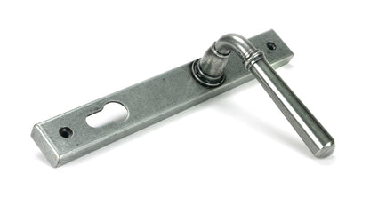 Newbury Slimline Lever Espag. Lock Set | Pewter Patina - From The Anvil