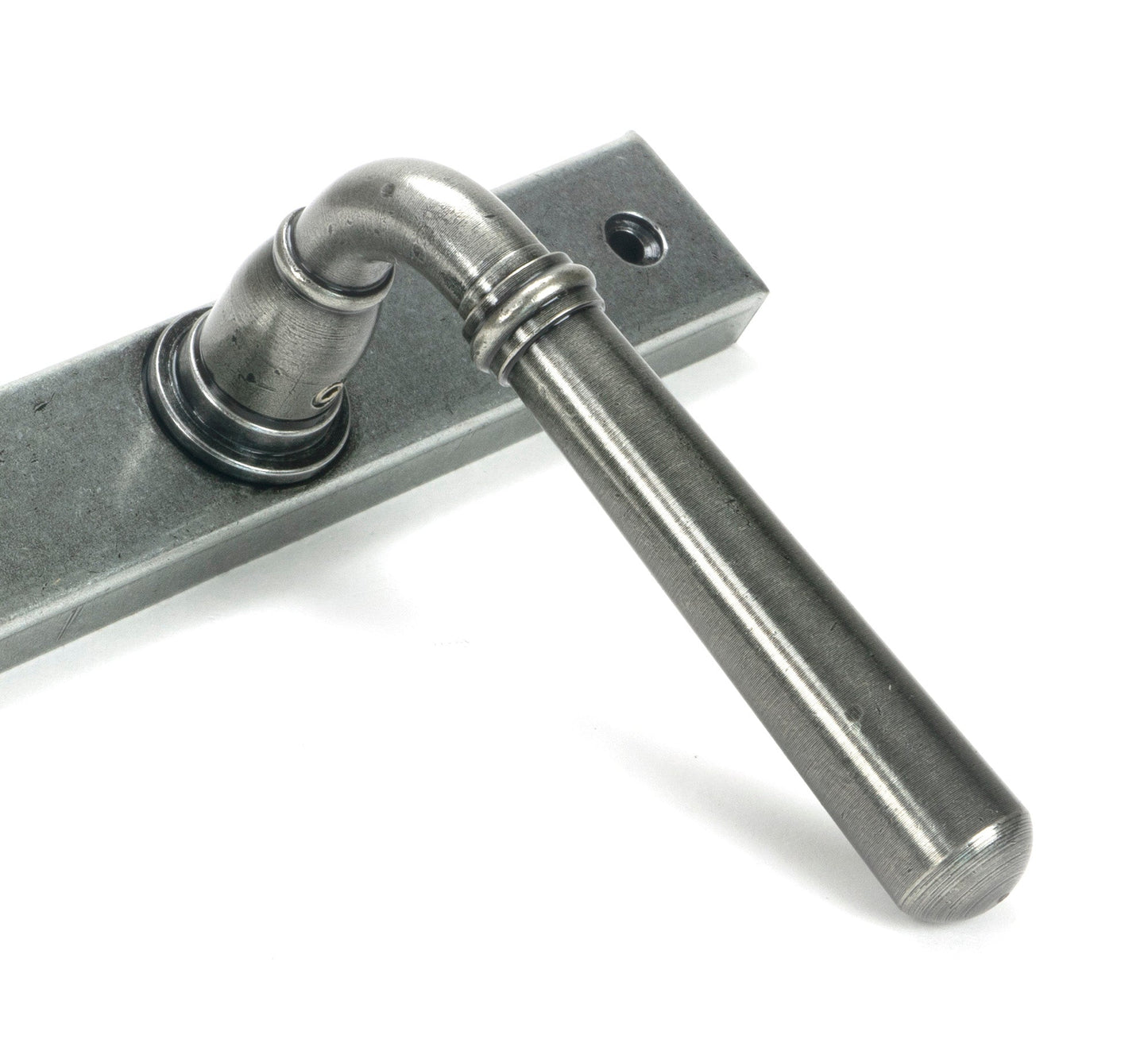 Newbury Slimline Lever Espag. Lock Set | Pewter Patina - From The Anvil
