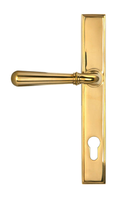 Newbury Slimline Lever Espag. Lock Set | Polished Brass - From The Anvil