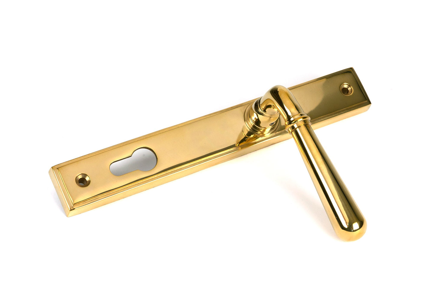 Newbury Slimline Lever Espag. Lock Set | Polished Brass - From The Anvil