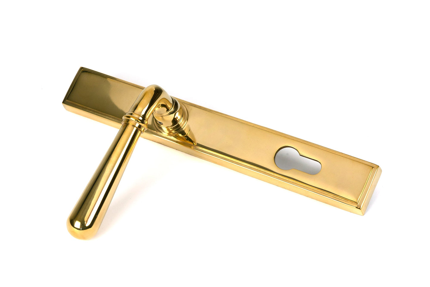 Newbury Slimline Lever Espag. Lock Set | Polished Brass - From The Anvil
