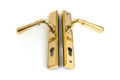 Newbury Slimline Lever Espag. Lock Set | Polished Brass - From The Anvil
