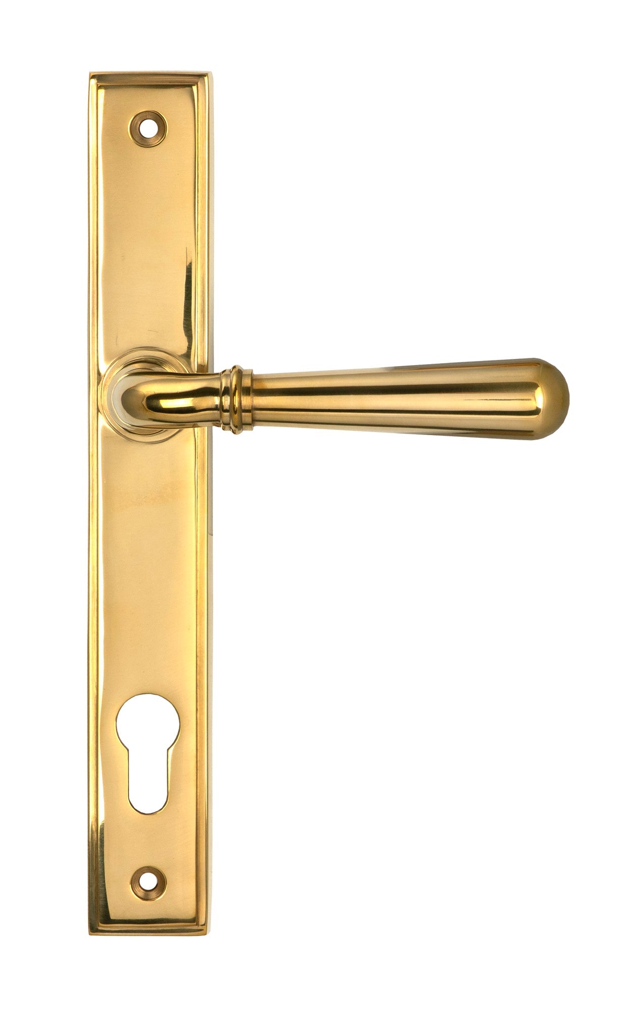 Newbury Slimline Lever Espag. Lock Set | Polished Brass - From The Anvil