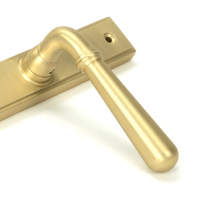 Newbury Slimline Lever Espag. Lock Set | Satin Brass - From The Anvil