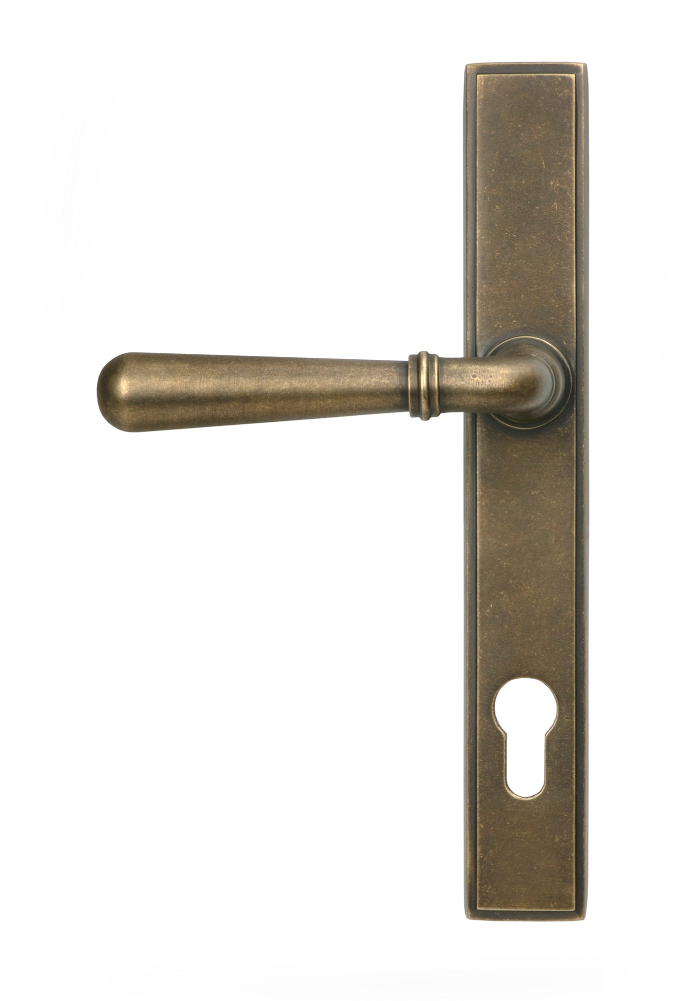 Newbury Slimline Lever Espag. Lock Set | Burnished Brass - From The Anvil