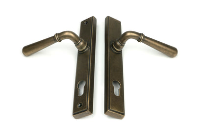 Newbury Slimline Lever Espag. Lock Set | Burnished Brass - From The Anvil