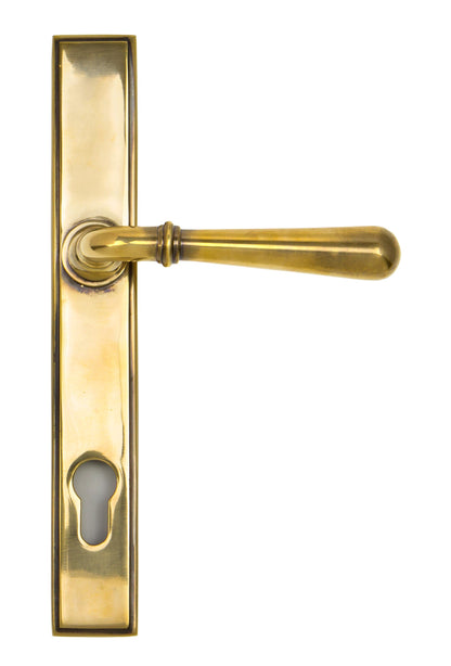 Newbury Slimline Lever Espag. Lock Set | Aged Brass - From The Anvil