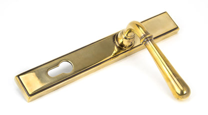 Newbury Slimline Lever Espag. Lock Set | Aged Brass - From The Anvil