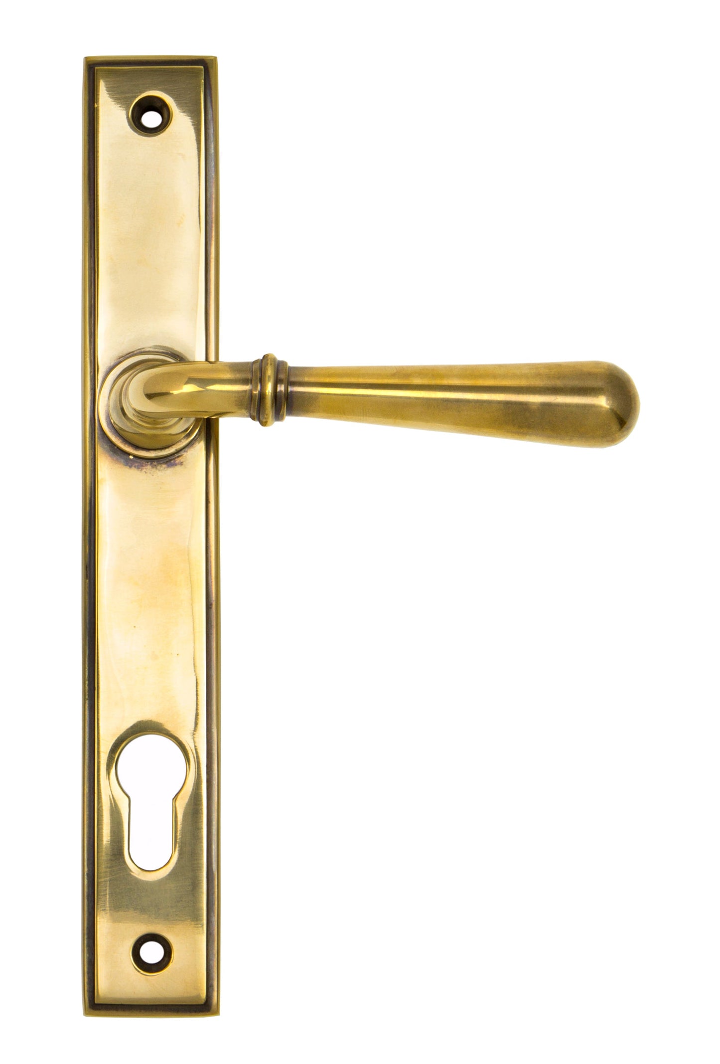 Newbury Slimline Lever Espag. Lock Set | Aged Brass - From The Anvil