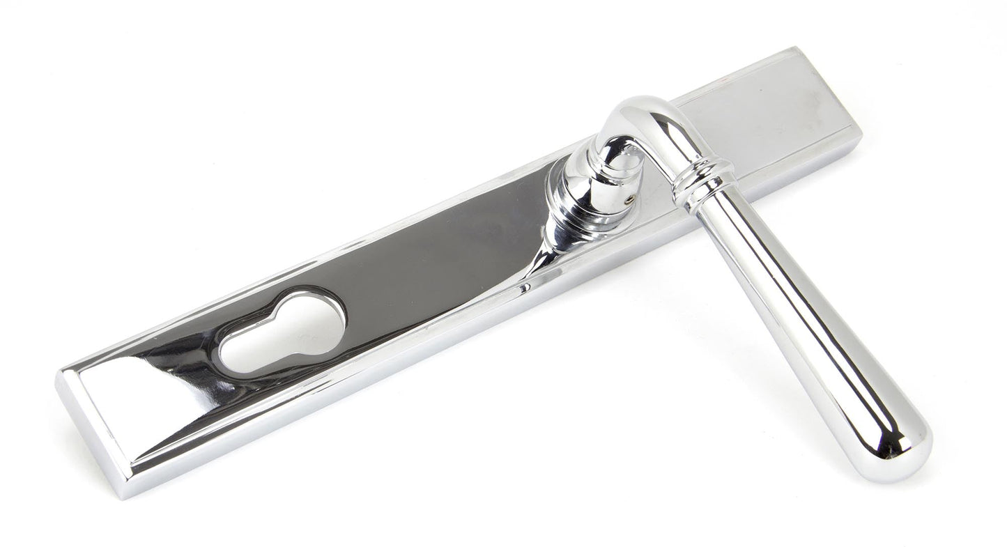 Newbury Slimline Lever Espag. Lock Set | Polished Chrome - From The Anvil
