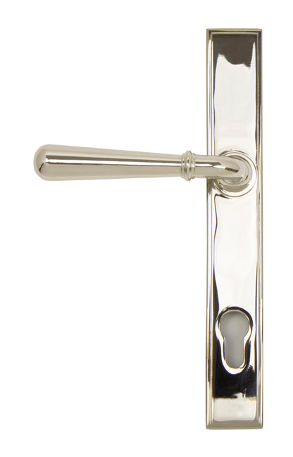 Newbury Slimline Lever Espag. Lock Set | Polished Nickel - From The Anvil
