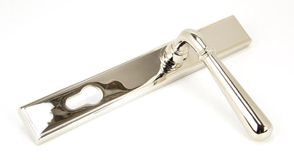 Newbury Slimline Lever Espag. Lock Set | Polished Nickel - From The Anvil