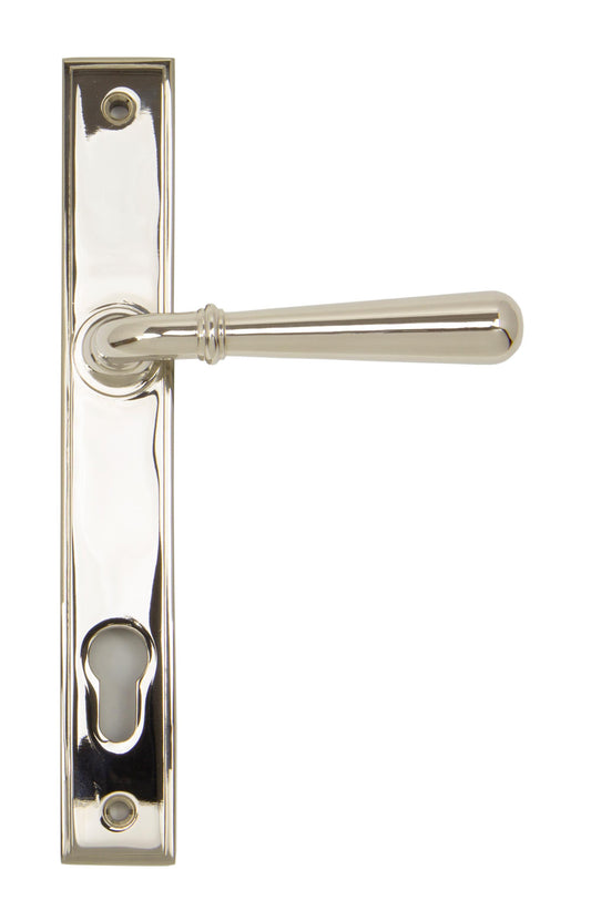 Newbury Slimline Lever Espag. Lock Set | Polished Nickel - From The Anvil