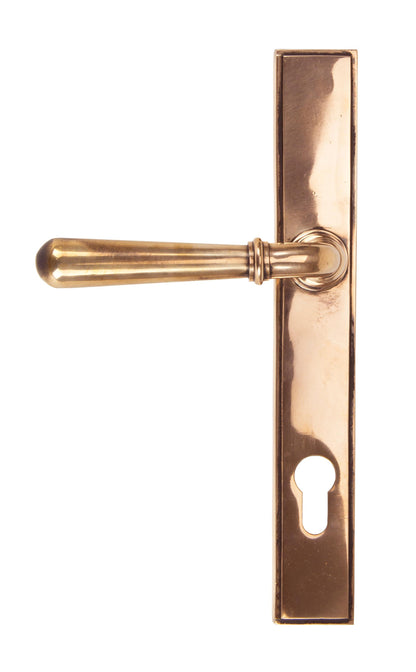 Newbury Slimline Lever Espag. Lock Set | Polished Bronze - From The Anvil