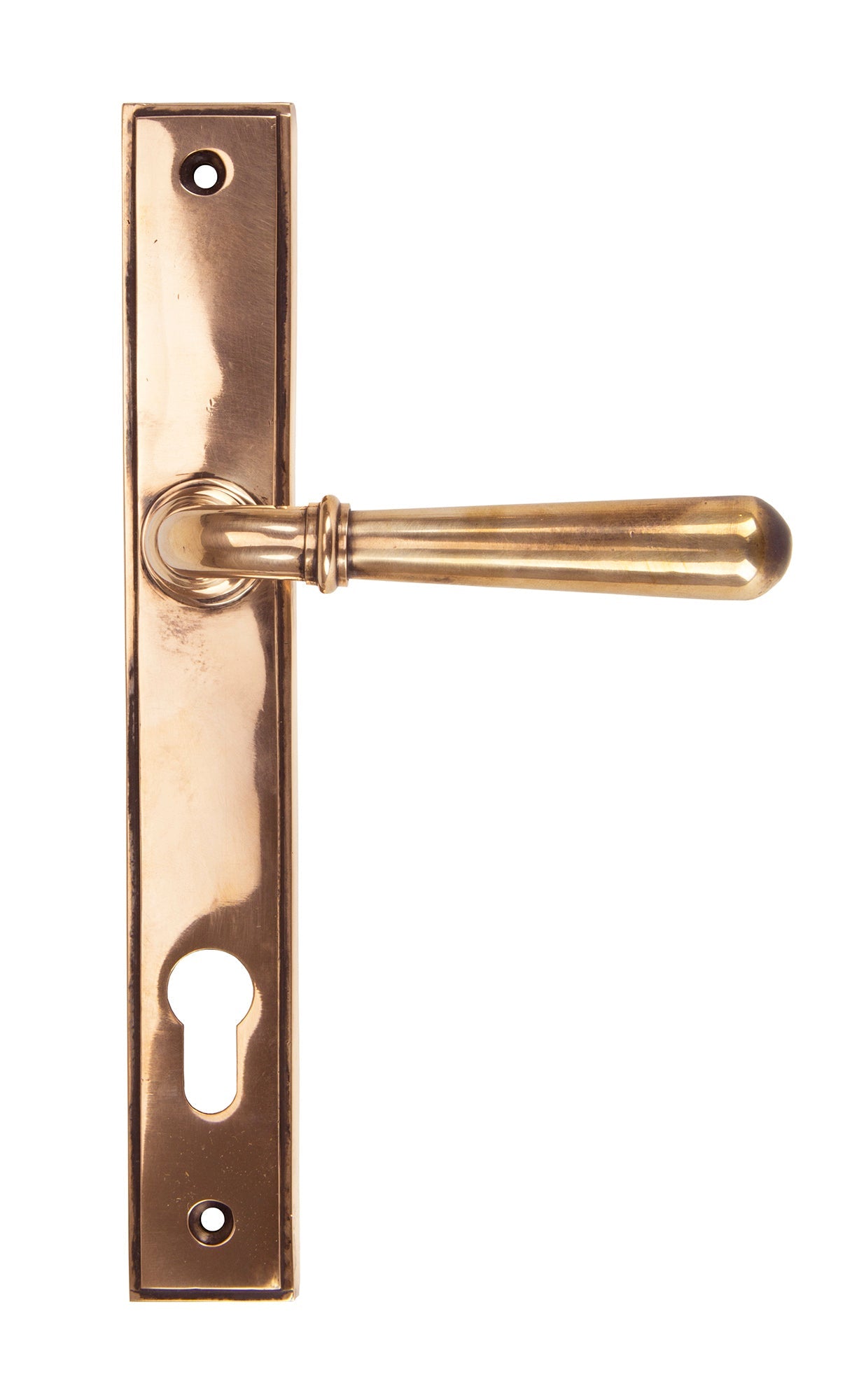 Newbury Slimline Lever Espag. Lock Set | Polished Bronze - From The Anvil