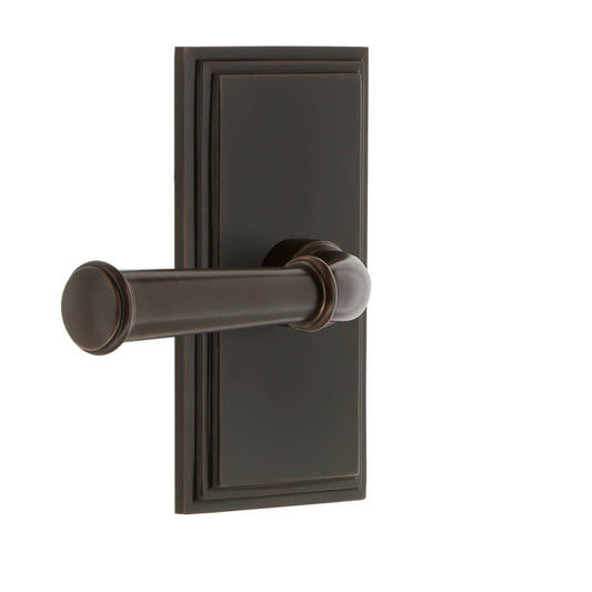 Grandeur - Carré Short Plate with Georgetown Lever in Timeless Bronze - Passage - 2 3/4"