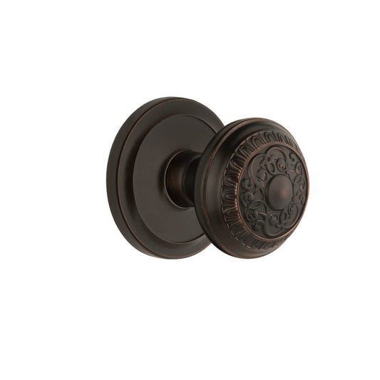 Grandeur - Circulaire Rosette with Windsor Knob in Timeless Bronze - Passage - 2 3/8"